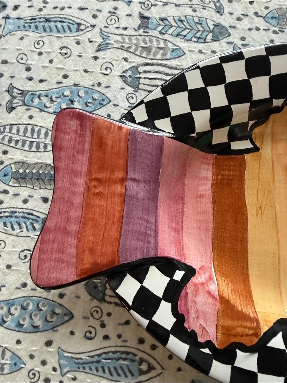 MacKenzie-Childs Rainbow Fish Platter
